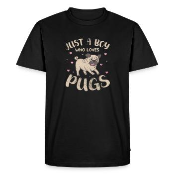Pug - Men's Premium Organic T-Shirt - black - Front - Nico (187cm)