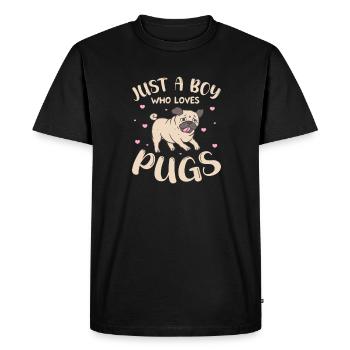 Carlin Chien Chien Ami Pet Pug Pug Pug Cadeau - T-shirt Premium bio Homme - noir - Devant - Nico (187cm)