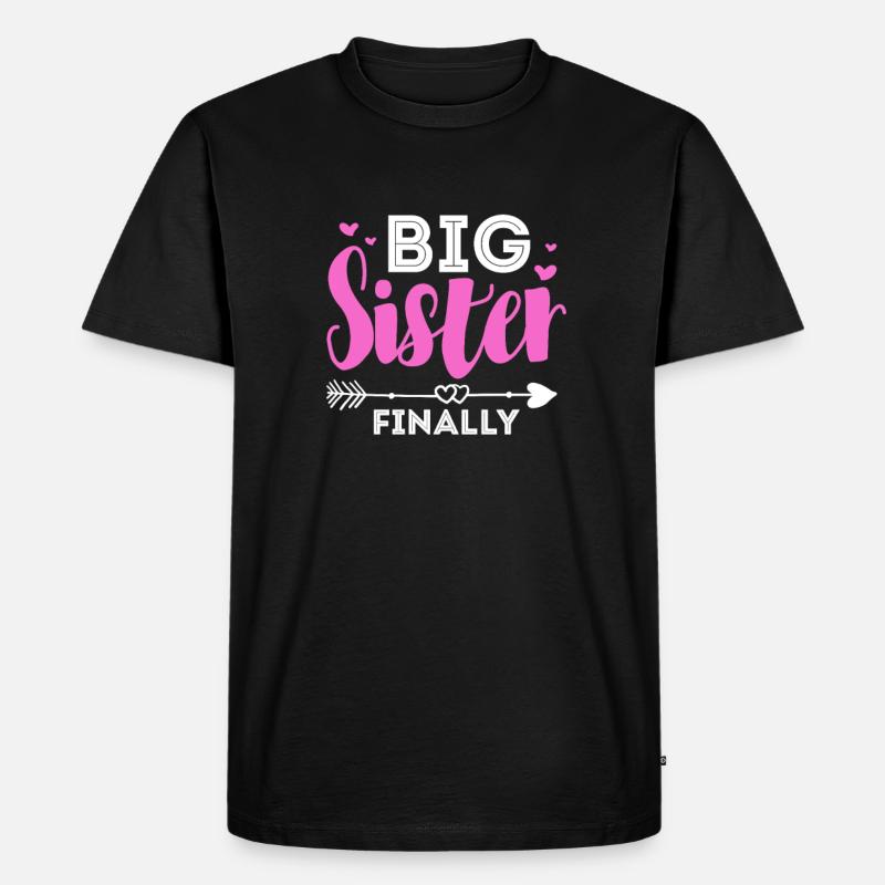 Große Schwester - Männer Premium Bio T-Shirt - Schwarz