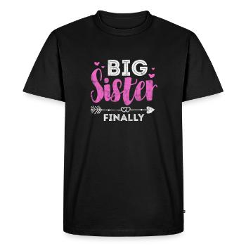 Grande sœur Frère frères et sœurs Cadeau - T-shirt Premium bio Homme - noir - Devant - Nico (187cm)