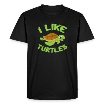 Tortue Tortue Sea Créatures marines Cadeau - T-shirt Premium bio Homme - noir - Devant - Nico (187cm)