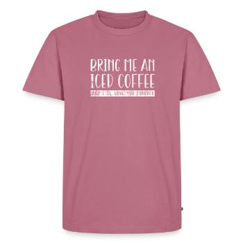 Kaffee - Männer Premium Bio T-Shirt - Mauve - Vorne - Nico (187cm)