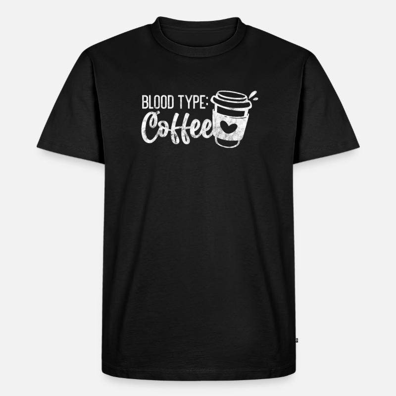 Kaffee - Männer Premium Bio T-Shirt - Schwarz