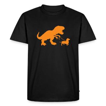 Dachshund T-Rex Dog Dogs Dachshund Teckel Gift - Men's Premium Organic T-Shirt - black - Front - Nico (187cm)