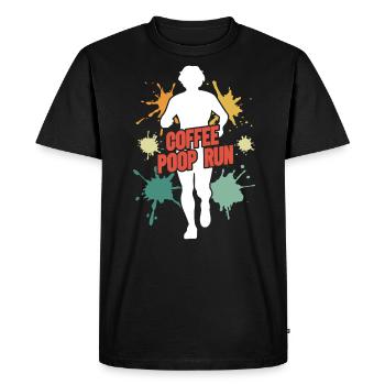 Coffee Poop Run Funny Runner Marathon - Men's Premium Organic T-Shirt - black - Front - Nico (187cm)