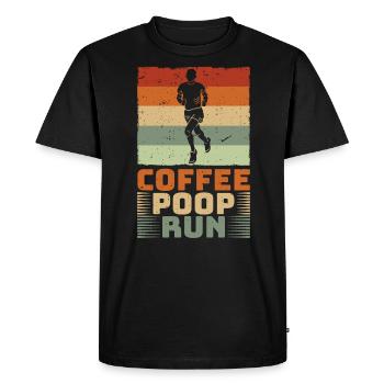 Coffee Poop Run Laufen Running - Men's Premium Organic T-Shirt - black - Front - Nico (187cm)
