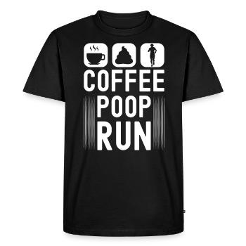 Coffee Poop Run Funny Runner Marathon - Men's Premium Organic T-Shirt - black - Front - Nico (187cm)
