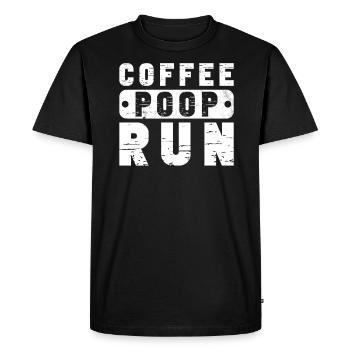 Coffee Poop Run Funny Runner Marathon - Men's Premium Organic T-Shirt - black - Front - Nico (187cm)