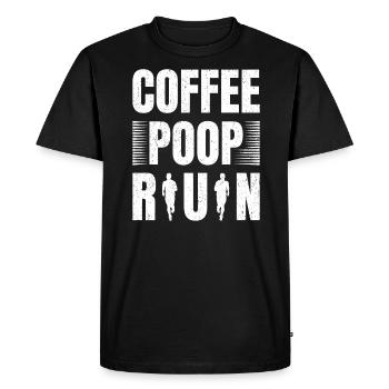 Coffee Poop Run Funny Runner Marathon - Men's Premium Organic T-Shirt - black - Front - Nico (187cm)