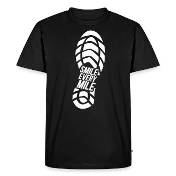 Smile Every Mile - Men's Premium Organic T-Shirt - black - Front - Nico (187cm)