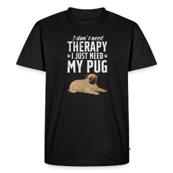 Pug - Men's Premium Organic T-Shirt - black - Front - Nico (187cm)