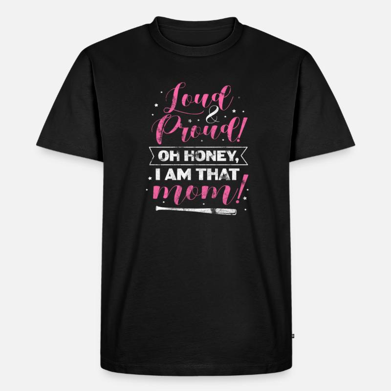Softball Mutter - Männer Premium Bio T-Shirt - Schwarz