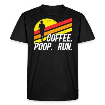 Coffee Poop Run Fun Trail Running Graphics - Men's Premium Organic T-Shirt - black - Front - Nico (187cm)