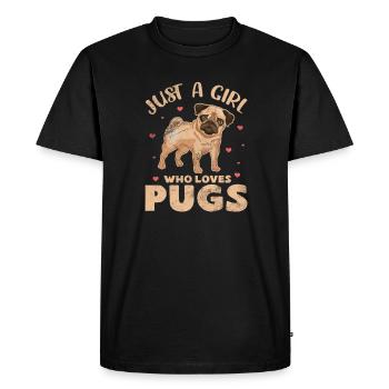 Pug - Men's Premium Organic T-Shirt - black - Front - Nico (187cm)