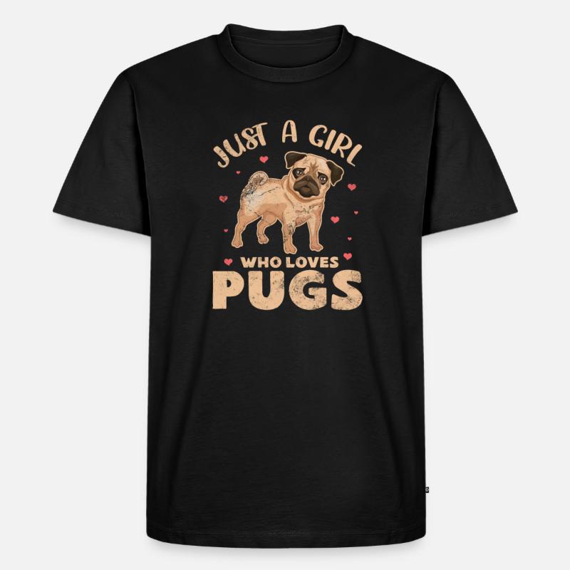 Mops - Männer Premium Bio T-Shirt - Schwarz