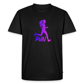 Courir - T-shirt Premium bio Homme - noir - Devant - Nico (187cm)