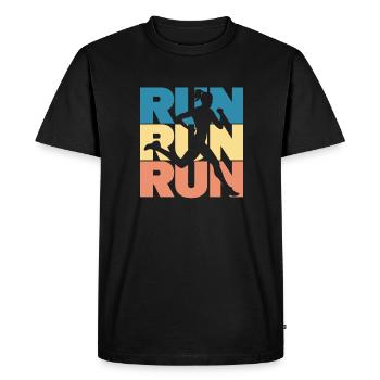 Courir - T-shirt Premium bio Homme - noir - Devant - Nico (187cm)