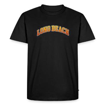 Plage de Long - T-shirt Premium bio Homme - noir - Devant - Nico (187cm)