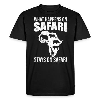 Que se passe-t-il sur Safari reste sur Safari Africa - T-shirt Premium bio Homme - noir - Devant - Nico (187cm)