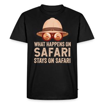 Ce qui se passe sur Safari reste sur Safari - T-shirt Premium bio Homme - noir - Devant - Nico (187cm)