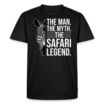 Africa Safari Man Mythe La légende du safari - T-shirt Premium bio Homme - noir - Devant - Nico (187cm)
