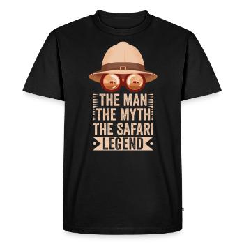 Africa Safari Man Mythe La légende du safari - T-shirt Premium bio Homme - noir - Devant - Nico (187cm)