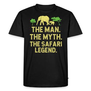 Africa Safari Man Mythe La légende du safari - T-shirt Premium bio Homme - noir - Devant - Nico (187cm)