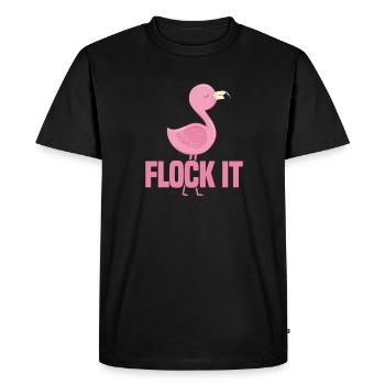 Flamingo Pink Bird Zoo Summer Holiday Gift - Men's Premium Organic T-Shirt - black - Front - Nico (187cm)