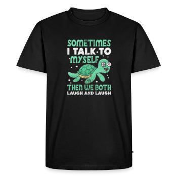 Turtle - Men's Premium Organic T-Shirt - black - Front - Nico (187cm)