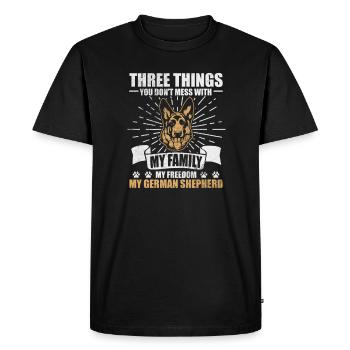 German Shepherd Dog Pet Dogs Gift - Men's Premium Organic T-Shirt - black - Front - Nico (187cm)