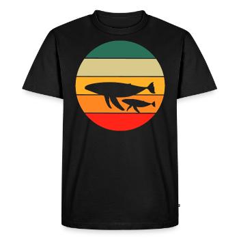Rétro Épaulard Océan Animal Animal Mer Animal Cadeau Baleine - T-shirt Premium bio Homme - noir - Devant - Nico (187cm)