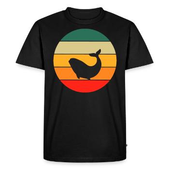 Ocean Animal Sea Animal Gift Retro Baleine - T-shirt Premium bio Homme - noir - Devant - Nico (187cm)