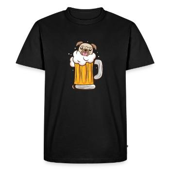 Pulin Chien Chien Ami Pet Bière Pug Cadeau - T-shirt Premium bio Homme - noir - Devant - Nico (187cm)