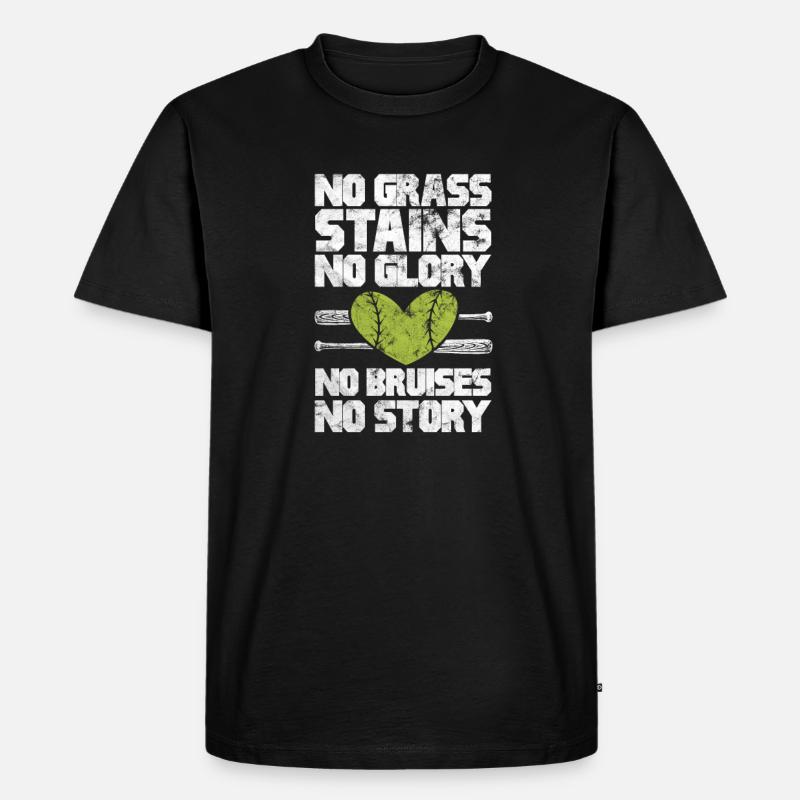 Softball - Männer Premium Bio T-Shirt - Schwarz