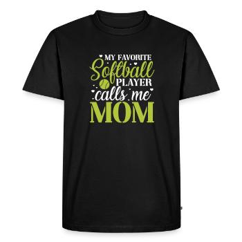 Softball Mère Baseball Fille Fils Cadeau - T-shirt Premium bio Homme - noir - Devant - Nico (187cm)