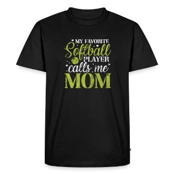 Mère de softball - T-shirt Premium bio Homme - noir - Devant - Nico (187cm)