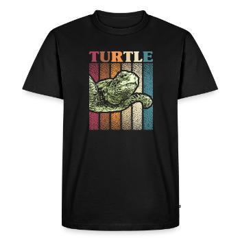 Tortue Tortue Sea Créatures marines Cadeau - T-shirt Premium bio Homme - noir - Devant - Nico (187cm)