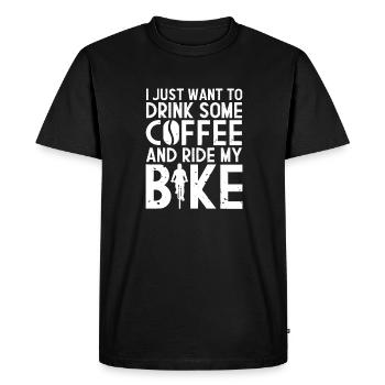 Coffee Bike Caffeine Bike Espresso Gift - Men's Premium Organic T-Shirt - black - Front - Nico (187cm)