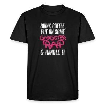Café Rap - T-shirt Premium bio Homme - noir - Devant - Nico (187cm)