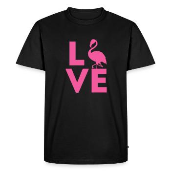 Flamingo Pink Bird Zoo Summer Holiday Gift - Men's Premium Organic T-Shirt - black - Front - Nico (187cm)