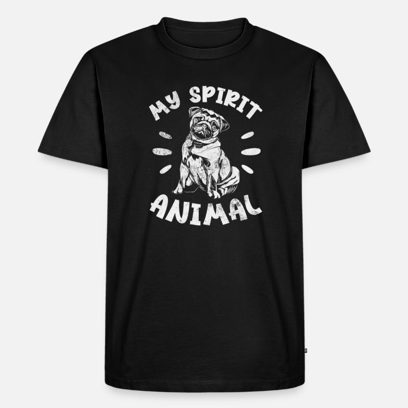 Mops - Männer Premium Bio T-Shirt - Schwarz