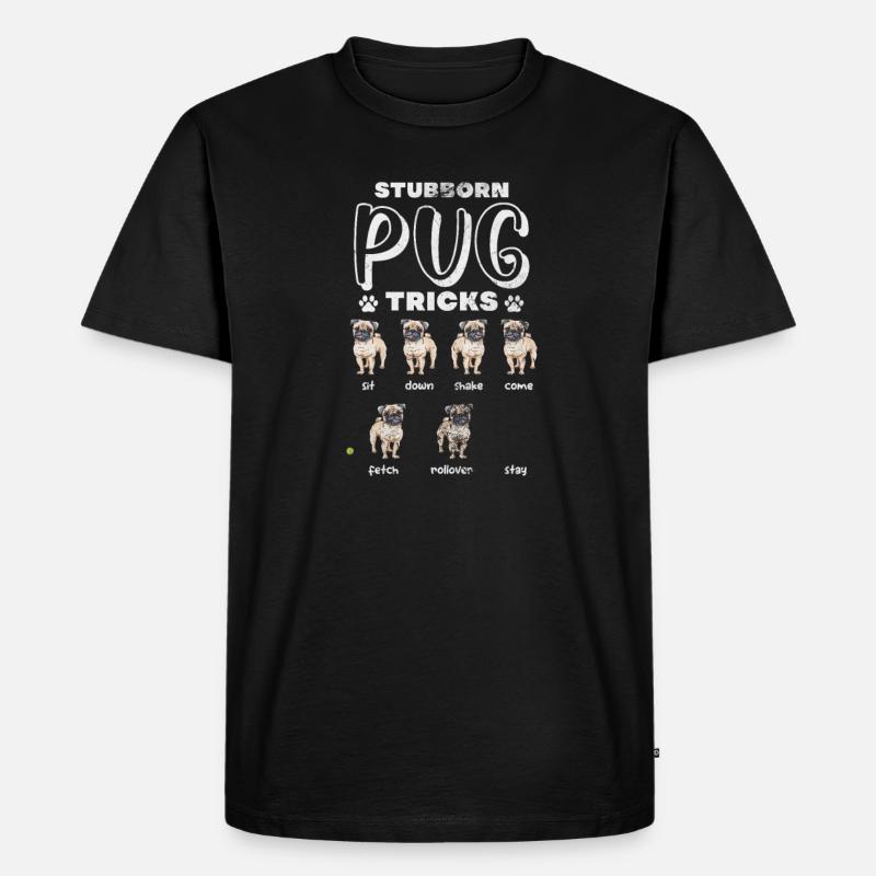 Mops - Männer Premium Bio T-Shirt - Schwarz