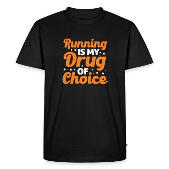Courir - T-shirt Premium bio Homme - noir - Devant - Nico (187cm)