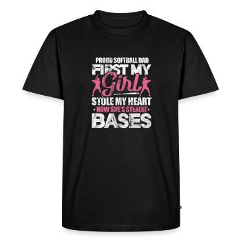 Softball - T-shirt Premium bio Homme - noir - Devant - Nico (187cm)