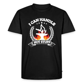 Forgeron Je peux gérer l’idée cadeau de trucs chauds - T-shirt Premium bio Homme - noir - Devant - Nico (187cm)