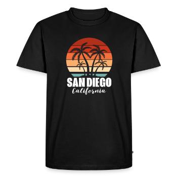 San Diego - T-shirt Premium bio Homme - noir - Devant - Nico (187cm)