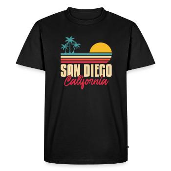 San Diego - T-shirt Premium bio Homme - noir - Devant - Nico (187cm)