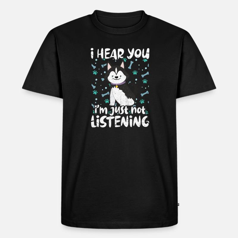 Husky - Männer Premium Bio T-Shirt - Schwarz
