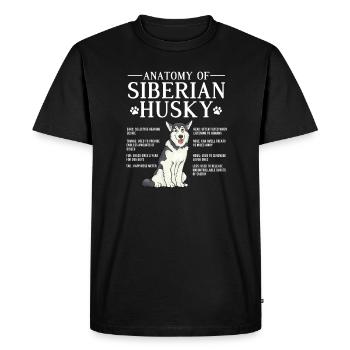 Husky Dog Dogs Siberian Husky Gift - T-shirt Premium bio Homme - noir - Devant - Nico (187cm)