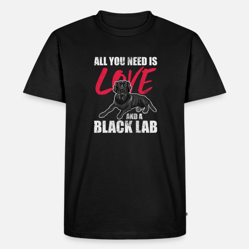 Labrador - Männer Premium Bio T-Shirt - Schwarz